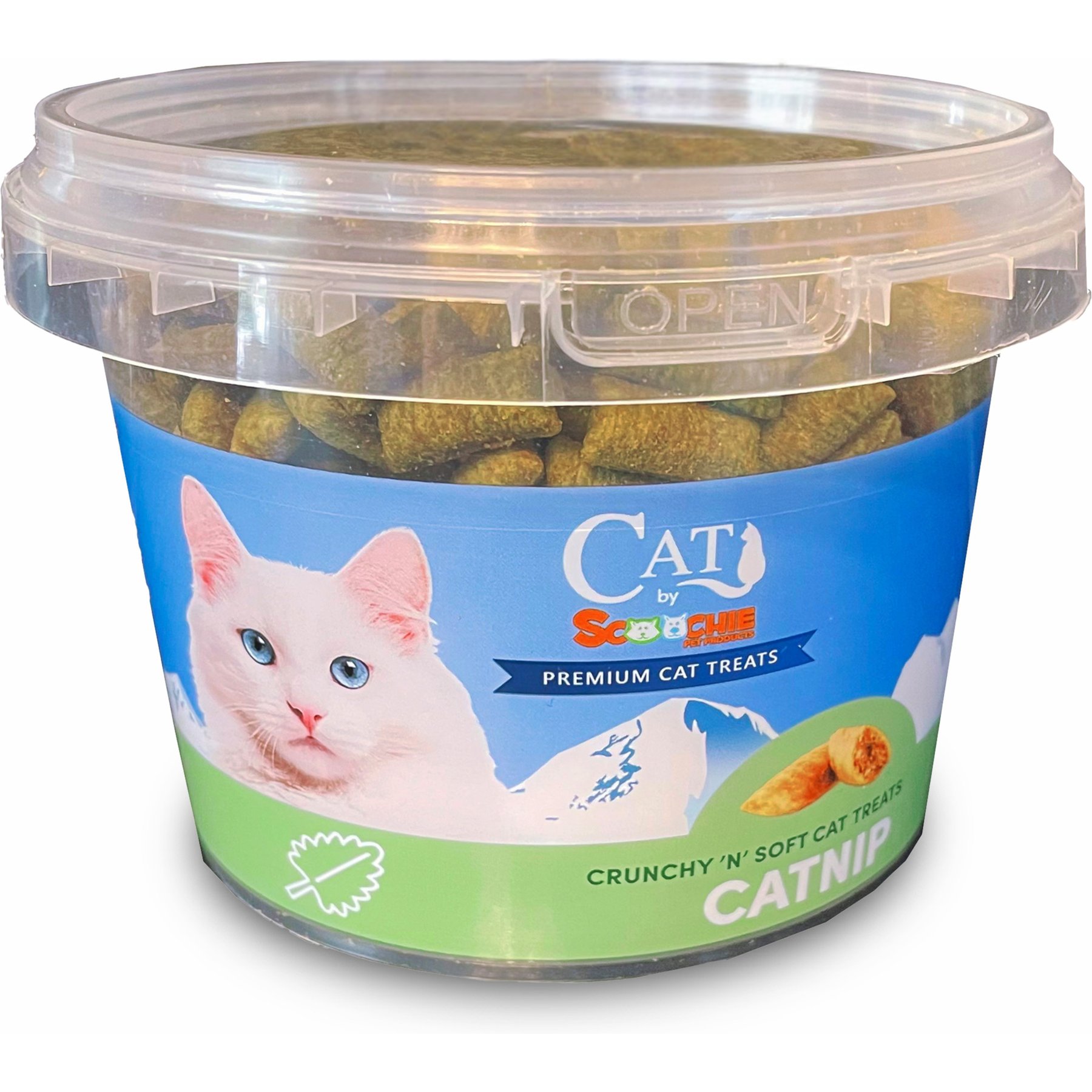 Scoochie Pet Sensations Catnip Filled Crunchy Cat Treats, 8.8-oz tub, 1 count