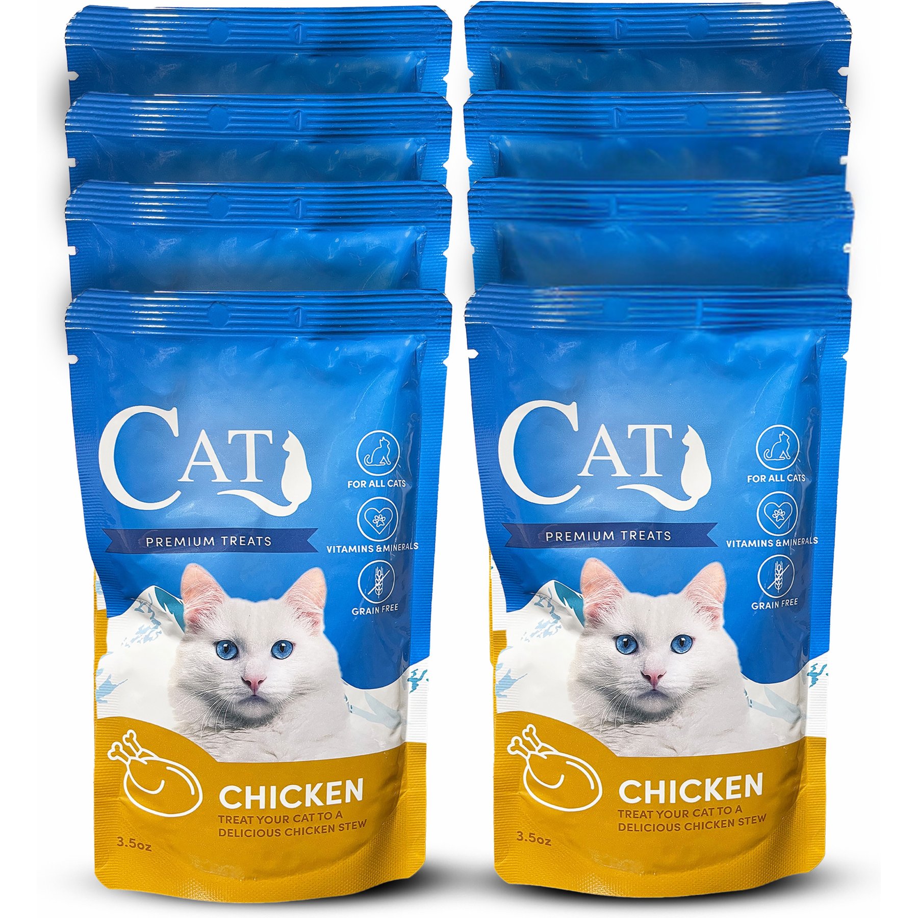 Scoochie Pet Premium Gravy Chicken Stew Wet Cat Food Topping, 3.5-oz pouch, case of 8