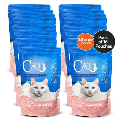 Show full view: Scoochie Pet Premium Gravy Salmon Stew Wet Cat Food Topping, 3.5-oz pouch, case of 16 slide 3 of 8