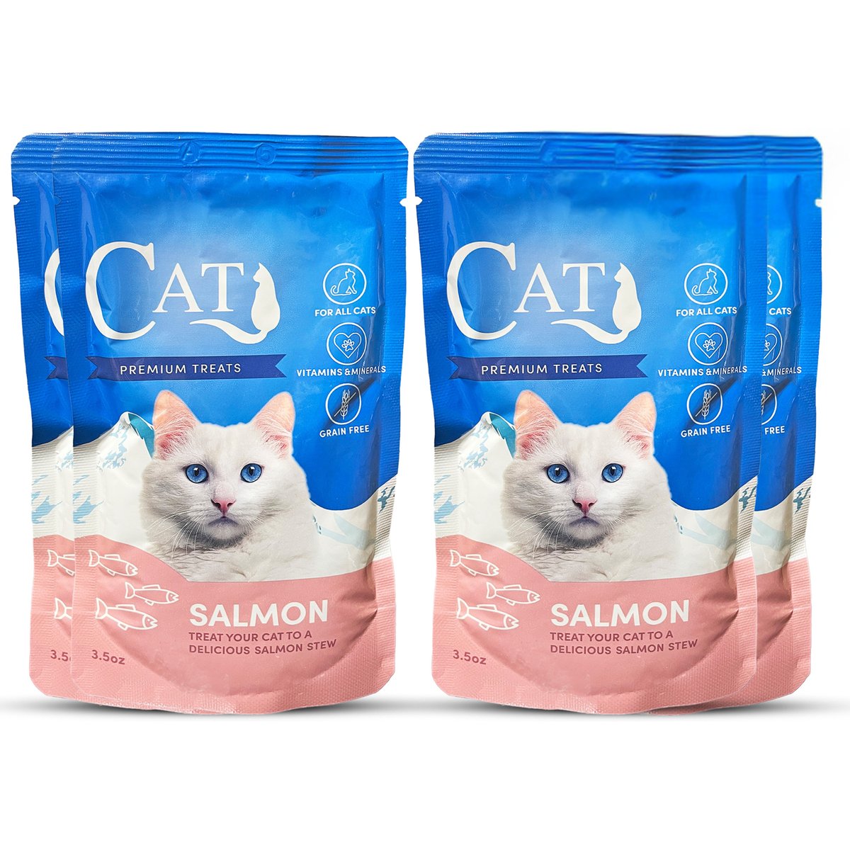 Scoochie Pet Premium Gravy Salmon Stew Wet Cat Food Topping, 3.5-oz pouch, case of 4