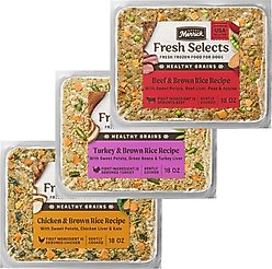 Merrick Fresh Selects Beef & Brown Rice + Chicken & Brown Rice + Turkey & Brown Rice Frozen Dog Food, 18-oz pouch