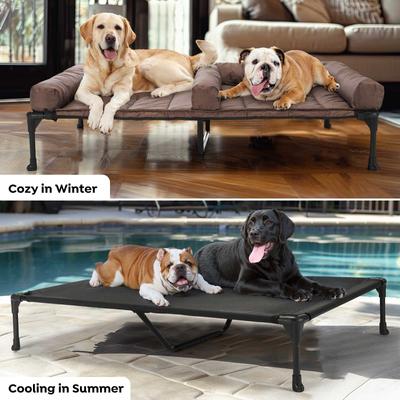 Show full view: Veehoo Double Dog Elevated Dog Bed, Brown, XX-Large slide 6 of 8