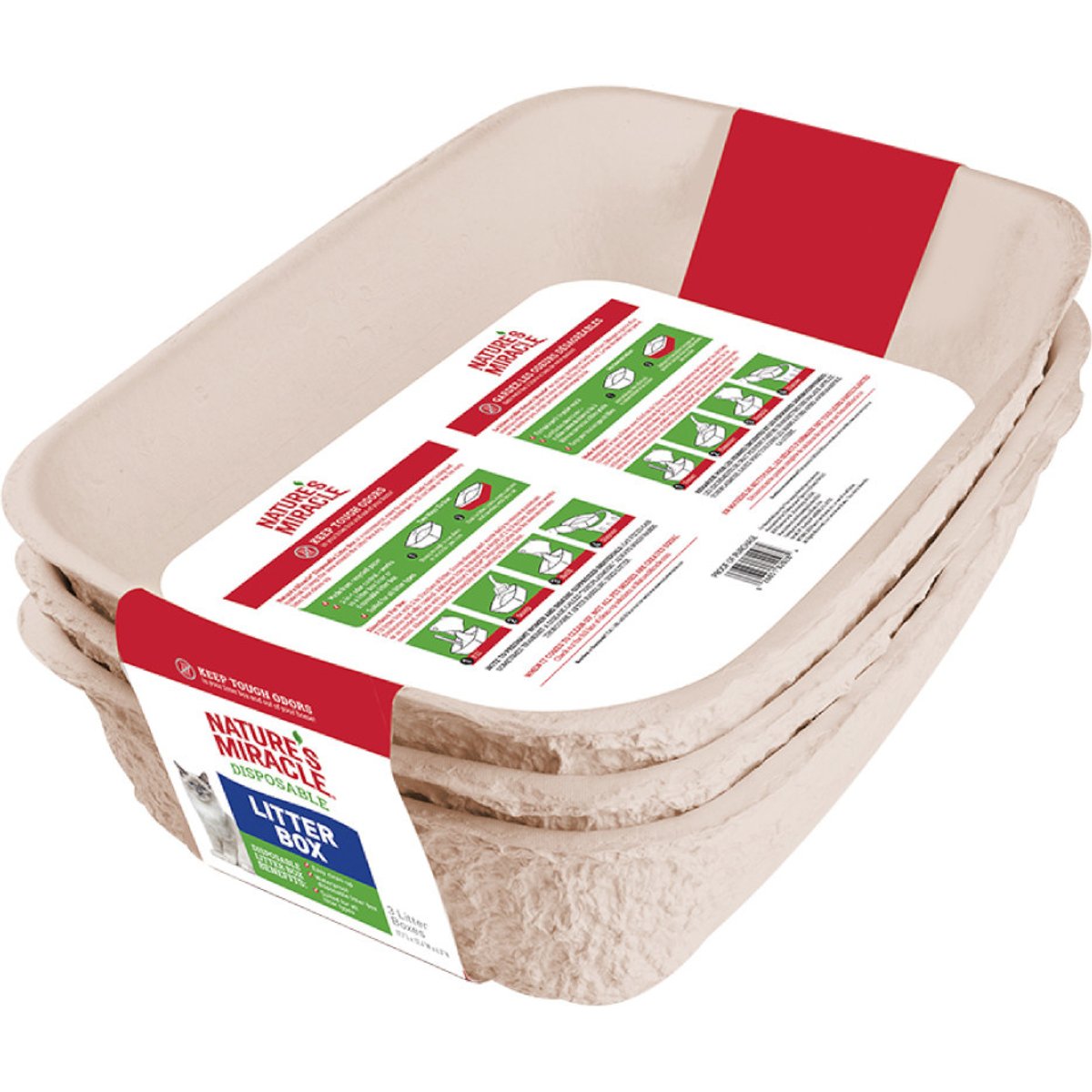 Nature's Miracle Disposable 2-in-1 Disposable Cat Litter Box & Liner, Regular, 3 count
