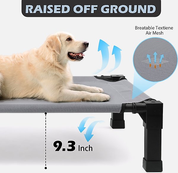 Show full view: Heeyoo Elevated Dog Bed with Canopy, Grey, Large slide 5 of 7