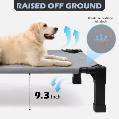 Show full view: Heeyoo Elevated Dog Bed with Canopy, Grey, Large slide 5 of 7