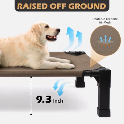 Show full view: Heeyoo Elevated Dog Bed with Canopy, Brown, Large slide 5 of 7