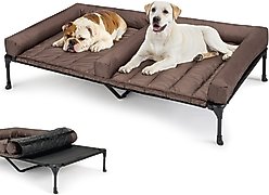 Veehoo Double Dog Elevated Dog Bed, Black, XX-Large