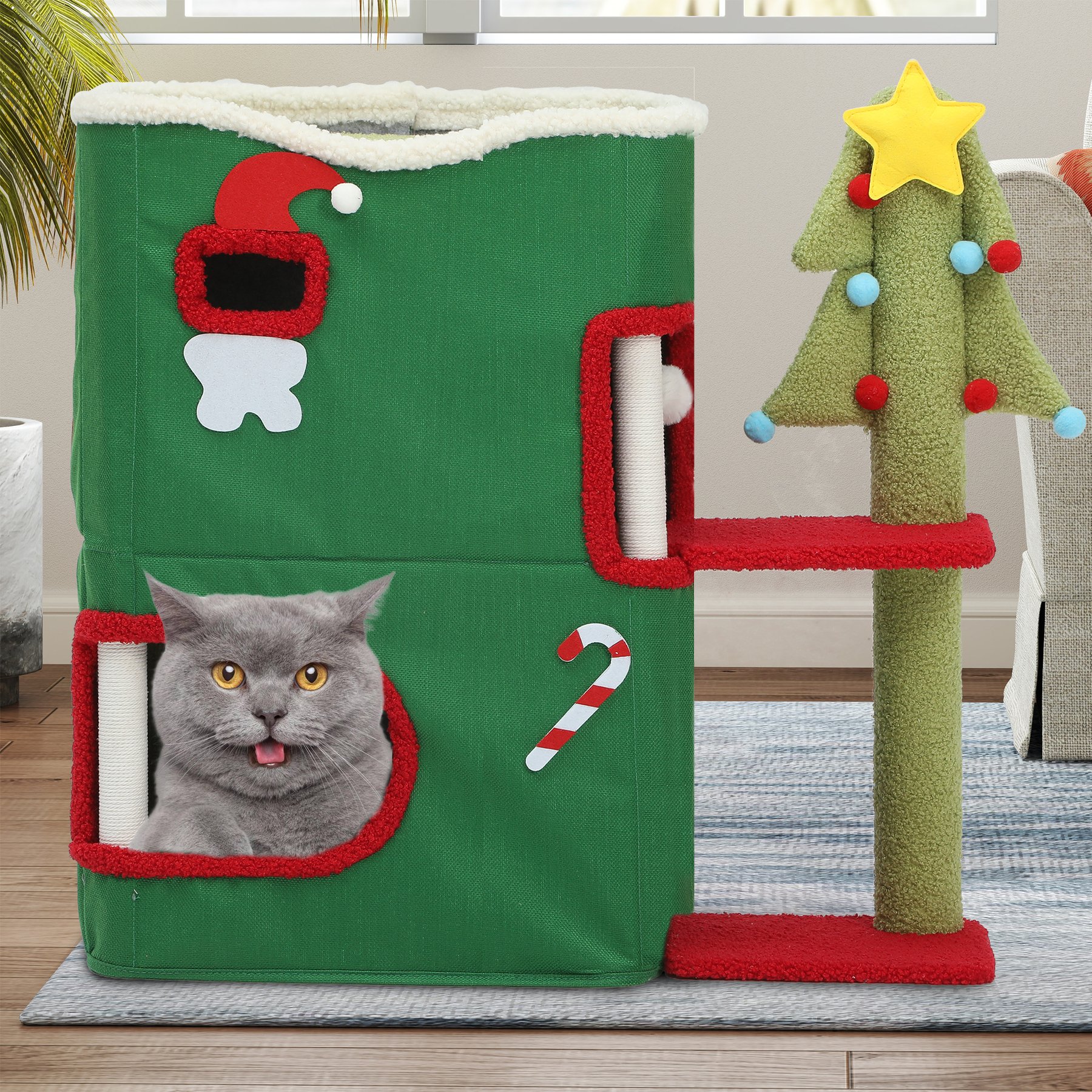 Yitahome Christmas 2-Tier Cat House