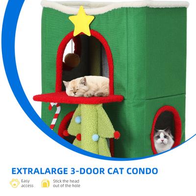 Show full view: Yitahome Christmas 3-Tier Cat House slide 5 of 7