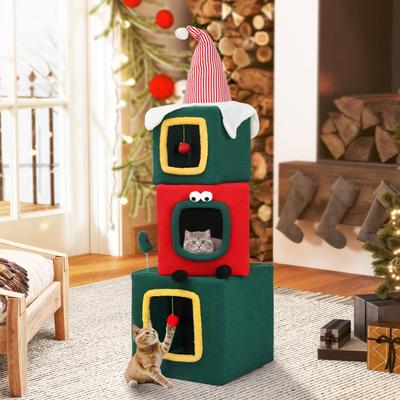 Show full view: Yitahome 60-in Christmas Cat Tree & Condo slide 3 of 11