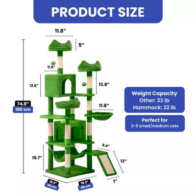 Show full view: Yitahome 75-in Multi-Level Cat Tree slide 2 of 8