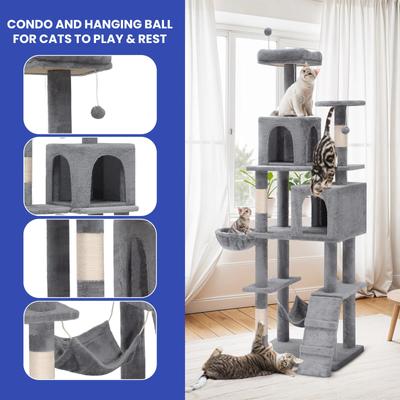 Show full view: Yitahome 75-in Cat Tree & Condo, Gray slide 6 of 7