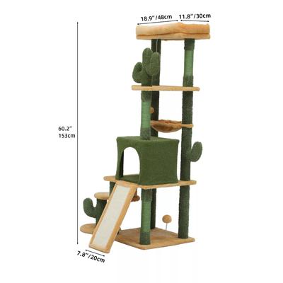 Show full view: Yitahome 60-in Cactus Cat Tree & Condo slide 2 of 7