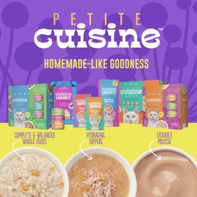 Show full view: Petite Cuisine Variety Pack Chicken Entrees Grain-Free Wholefoods Wet Cat Food, 2.8-oz can, case of 8 slide 10 of 10
