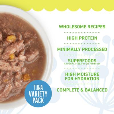 Show full view: Petite Cuisine Variety Pack Tuna Entrees Grain-Free Wholefoods Wet Cat Food, 2.8-oz can, case of 8 slide 7 of 10