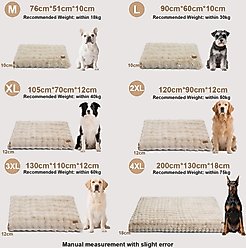 BingoPaw Fluffy Deluxe Plush Dog Bed with Removable Cover, Beige, Large slide 2 of 9