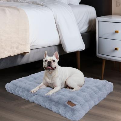 Show full view: BingoPaw Fluffy Deluxe Plush Dog Bed with Removable Cover, Grey, Large slide 5 of 11