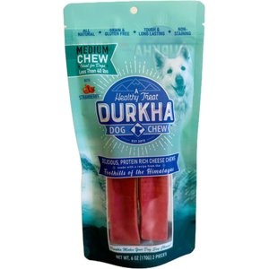Durkha Cheese Chew Strawberry Dog Treats, 2 count
