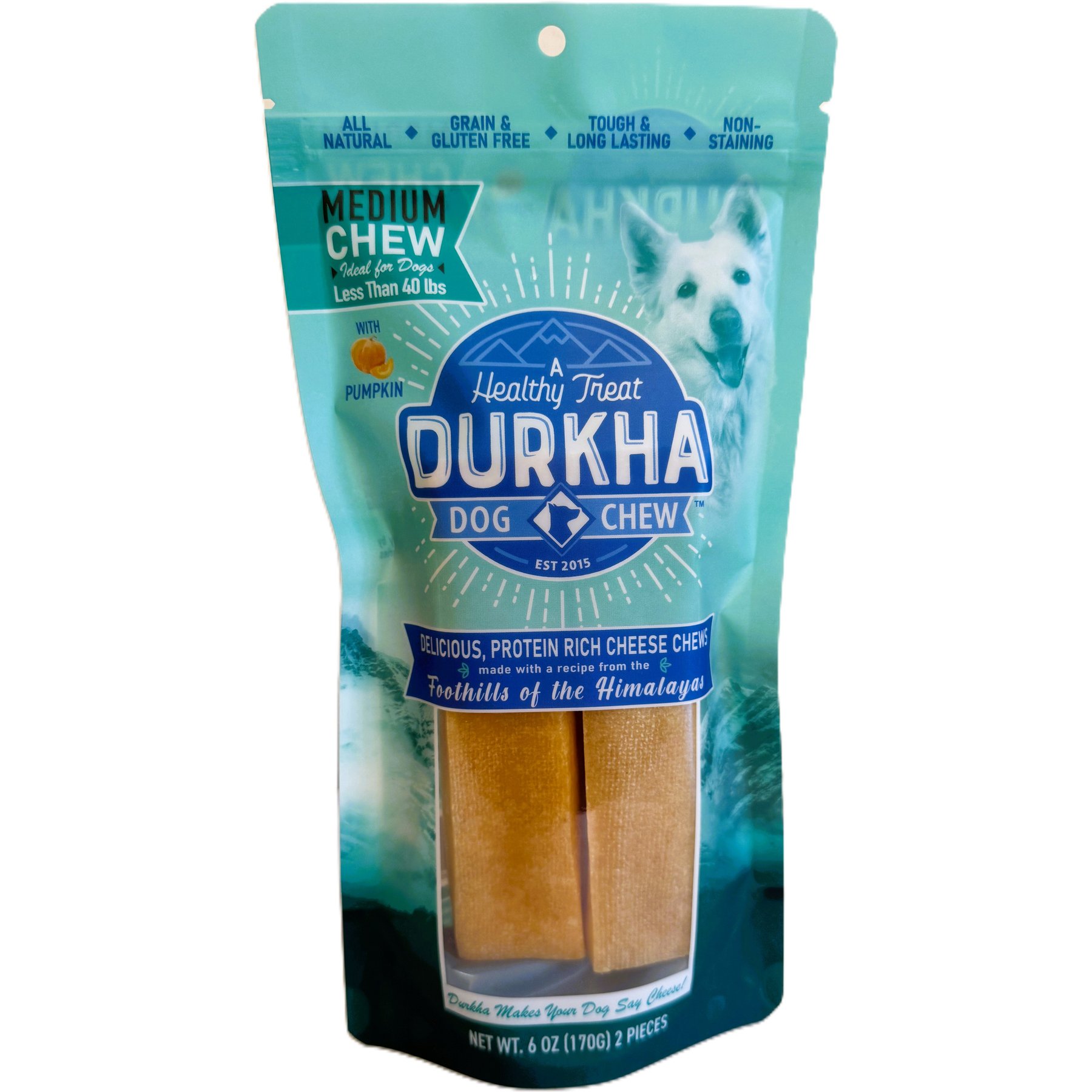 Durkha Cheese Chew Pumpkin Dog Treats, 2 count