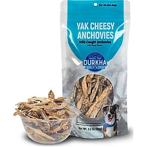 Durkha Yak Cheesy Anchovies Dehydrated Dog Treats, 3.2-oz bag