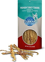 Durkha Turkey Tendons Dehydrated Dog Treats, 3.5-oz bag