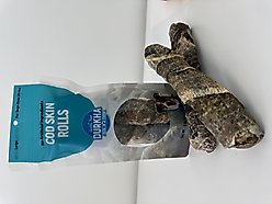 Durkha Cod Skin Rolls Dehydrated Dog Treats, 2 count