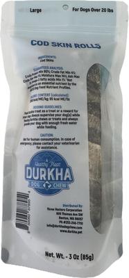 Show full view: Durkha Cod Skin Rolls Dehydrated Dog Treats, 2 count slide 3 of 3