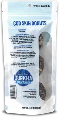 Show full view: Durkha Cod Skin Donuts Dehydrated Dog Treats, Small, 3 count slide 3 of 3