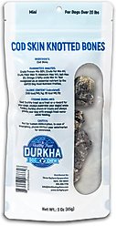 Durkha Cod Skin Knotted Bones Dehydrated Dog Treats, Mini, 3-oz bag slide 2 of 2
