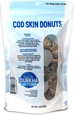 Show full view: Durkha Cod Skin Donuts Dehydrated Dog Treats, Large, 2 count slide 3 of 3