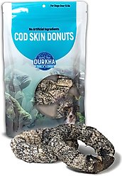 Durkha Cod Skin Donuts Dehydrated Dog Treats, Large, 2 count