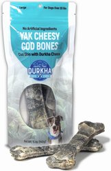 Durkha Yak Cheesy Cod Bones with Durkha Cheese 7-inch Dehydrated Dog Treats, 2 count