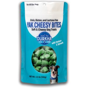 Durkha Yak Cheesy Bites with Venison & Spinach Dog Treats, 3.5-oz bag