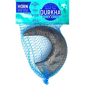 Durkha Buffalo Horn Natural Chew Dog Treats, Large