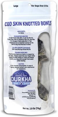 Show full view: Durkha Cod Skin Knotted Bones Dog Treats, Large, 2 count slide 3 of 3