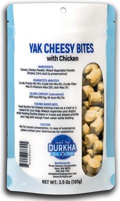 Show full view: Durkha Yak Cheesy Bites with Chicken Dog Treats, 3.5-oz bag slide 3 of 3