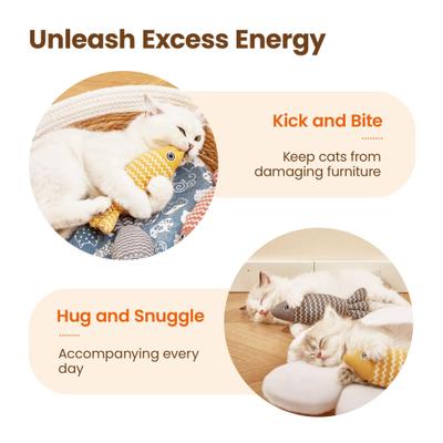 Show full view: Potaroma Crinkle Fish Cat Toys with Catnip, Multi-Color, 7.8-in, 3 count slide 4 of 8