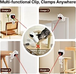 Potaroma Smart Sensor Automatic Lazer Cat Toy with Clamp, White slide 2 of 6