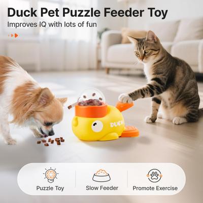 Show full view: Potaroma Duck Shaped Cat & Dog Toy Treat Dispenser, 8.6-in slide 2 of 8