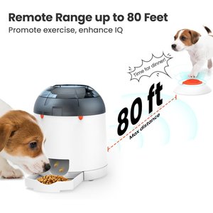 Potaroma Dog Puzzle Feeder Toy, Interactive IQ Training, Electronic Treat Dispenser, Automatic Rechargeable with Remote for Food Dispensing, All Breeds, 280ml Capacity, Multi-colors