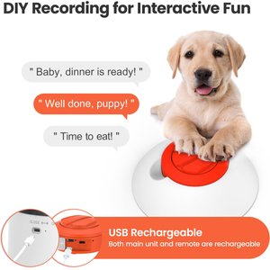 Potaroma Dog Puzzle Feeder Toy, Interactive IQ Training, Electronic Treat Dispenser, Automatic Rechargeable with Remote for Food Dispensing, All Breeds, 280ml Capacity, Multi-colors