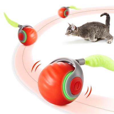Show full view: Potaroma Rechargable Automatic Ball Cat Toy with Feather Tail, Orange slide 1 of 9