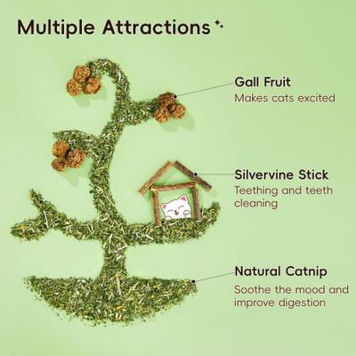 Show full view: Potaroma Plush Crinkle Kicker Cat Toy Set with Catnip, Silvervine Sticks & Gall Fruit slide 3 of 8