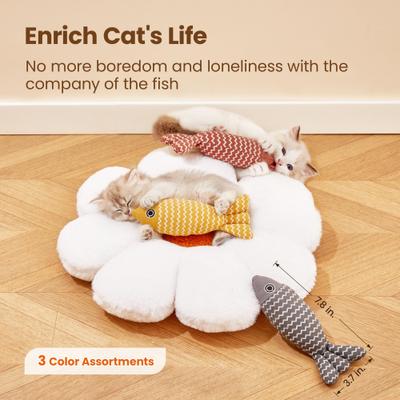 Show full view: Potaroma Crinkle Fish Cat Toys with Catnip, Multi-Color, 7.8-in, 3 count slide 6 of 8