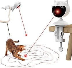 Potaroma Smart Sensor Automatic Lazer Cat Toy with Clamp, White