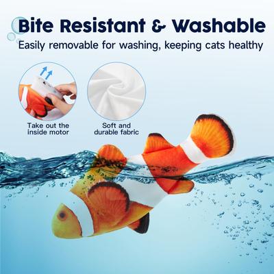 Show full view: Potaroma Flopping Fish Cat Toy with Silvervine & Catnip, Multi-Color, 10.5-in slide 5 of 7