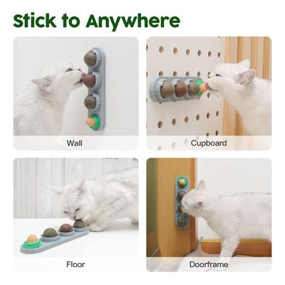 Show full view: Potaroma Toy Ball Wall Cat Toy with Catnip & Silvervine, 4 count slide 7 of 9