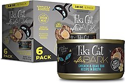 Tiki Cat After Dark Chicken & Quail Egg Recipe in Broth Grain-Free Wet Cat Food, 2.8-oz can, case of 6