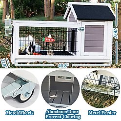 FunXplore Outdoor Rabbit Hutch, Grey slide 2 of 6