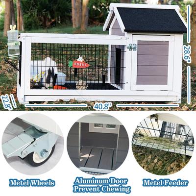 Show full view: FunXplore Outdoor Rabbit Hutch, Grey slide 6 of 7